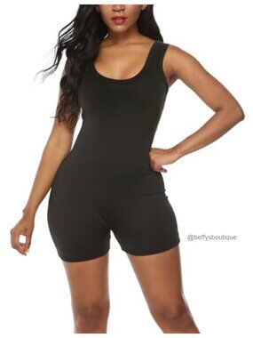 Sleeveless Tank Bodysuit Onesie Jumpsuit Romper for Women